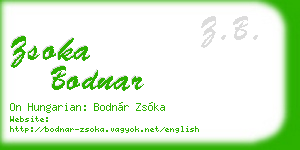 zsoka bodnar business card