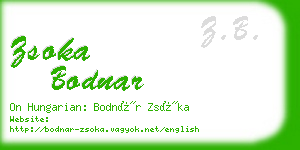 zsoka bodnar business card